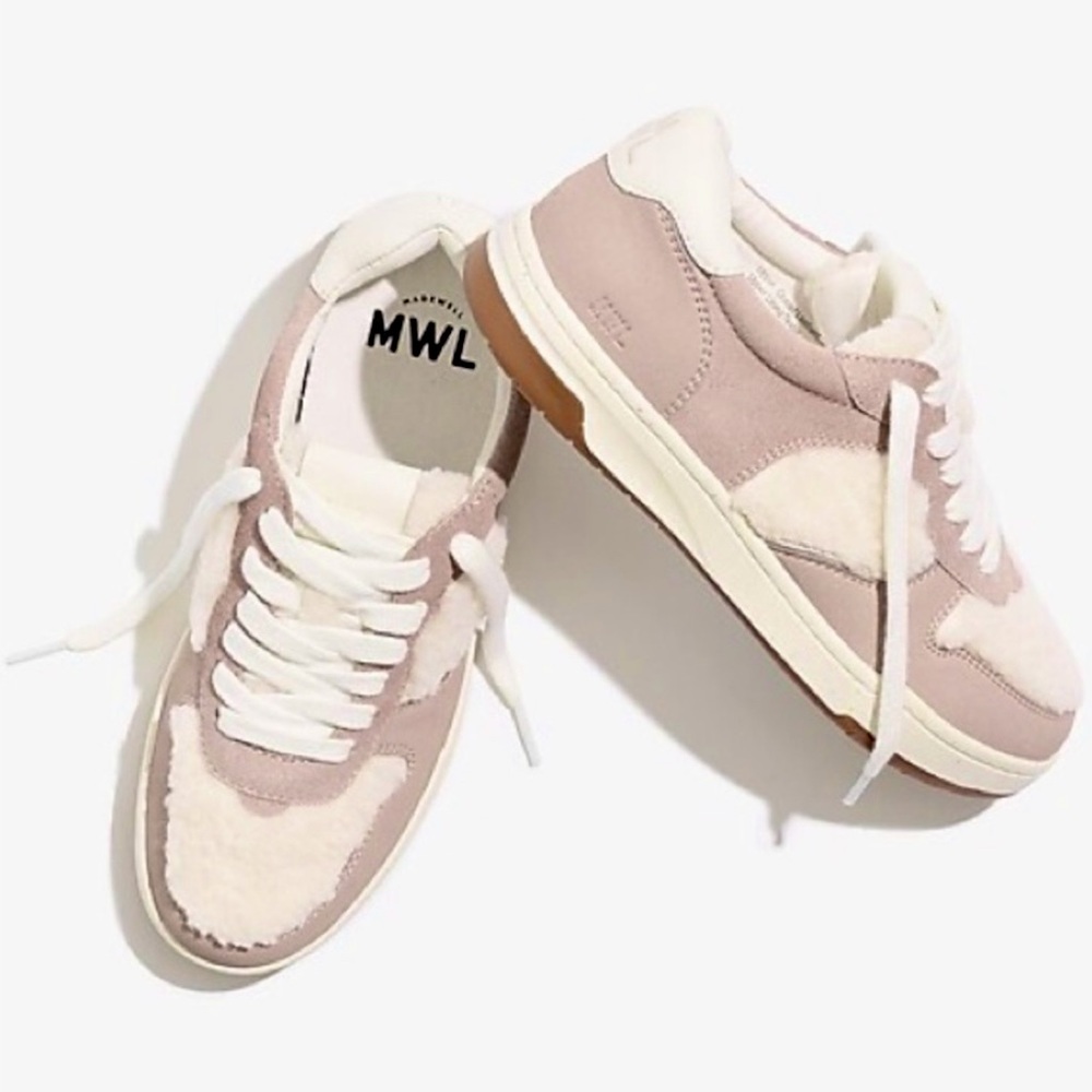 Madewell Court Sneakers Sherpa Edition Leather Sneakers